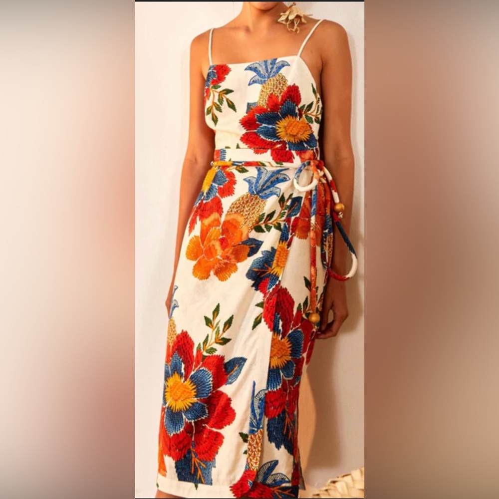 FARM Rio Tropical Floral Wrap Sundress